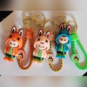 3 Pcs Labubu Insprired Keychains. School Backpack Chain.